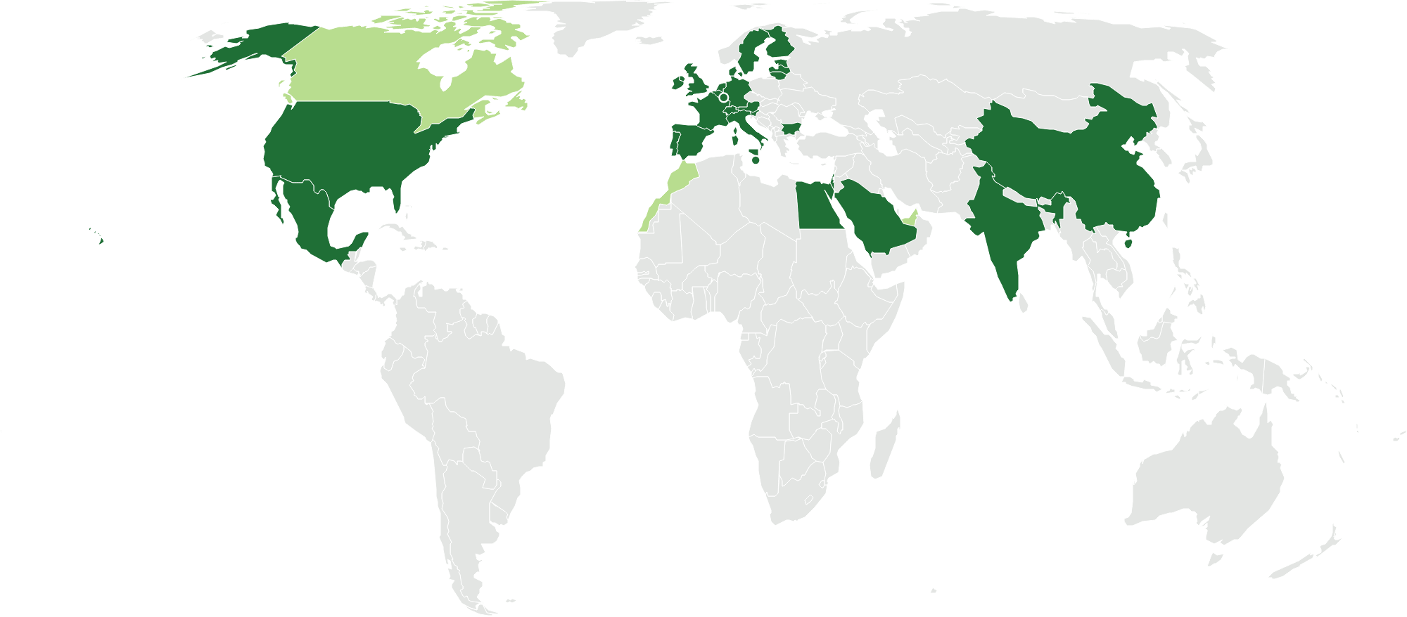 World map of MaxCorr™ patent coverage: patented in the United States, Mexico, China, India, Israel, Egypt, Saudi Arabia, and 21 European countries (Austria, Belgium, Bulgaria, Denmark, Estonia, Finland, France, Germany, Ireland, Italy, Latvia, Lithuania, Luxembourg, Malta, the Netherlands, Portugal, Slovenia, Spain, Sweden, Switzerland, and the United Kingdom); patent pending in Canada, the United Arab Emirates, and Morocco.